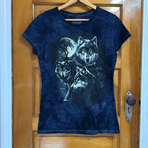 The Mountain Wolves Dark Blue Tie Dye Tee Tshirt Women’s Extra Large - Picture 1 of 5
